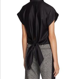 NWT Rag & Bone Ara Tie Back Blouse in Navy